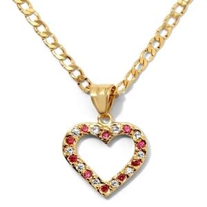 NEW Vanessa Mooney THE DAPHNE HEART NECKLACE Ruby Heart Pendant Necklace